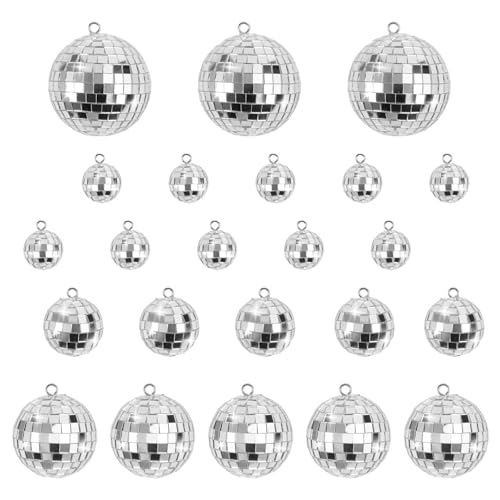 25 Piezas 3/4/5/6cm Disco Ball PequeñAs, Mini Bola de Discoteca Plateada, Dediscoteca Mini Bola Reflectante, Bolas de Discoteca Pequeñas, Mini Bolas de Discoteca, para Fiestas, Navidad, Pasteles