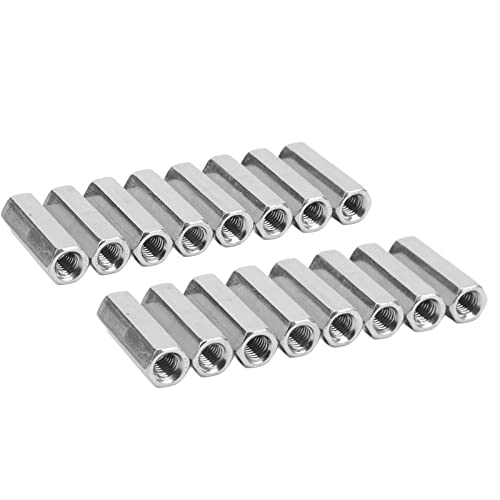 Marhynchus 20er-Set Sechskant-Kupplungsmutter M5 x 0,8 x 25 mm Edelstahl, 5 mm Durchmesser, Sechskantmutter