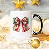 Sassy Souls Mosaic Disco Christmas Bow 11oz Ceramic Novelty Mug Christmas Festive Tea Coffee Cup Gift White #1