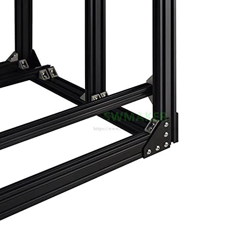 Lysee 3D Printer Parts & Accessories - BLV MGN Cube 3D Printer Aluminum Extrusion Frame Full Kit w/Nuts Screw Bracket Corner F/CR-10 365mm Z Height - (Size: Only AL extrusions, Color: Black)