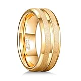 Greenpod Anillo de boda de tungsteno para hombre, tungsteno