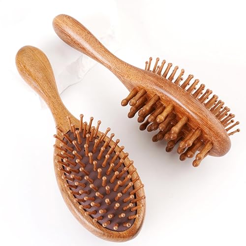 Peine masajeador de madera para cabello miniatura 4