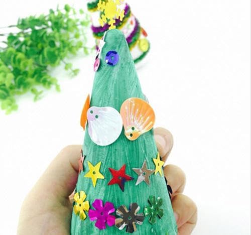 Miniatura 5 de Crafare Paquete de 4 conos de espuma para manualidades de 3.85 x 9.7 pulgadas para proyectos de árbol de Navidad, decoración de bodas, centros de