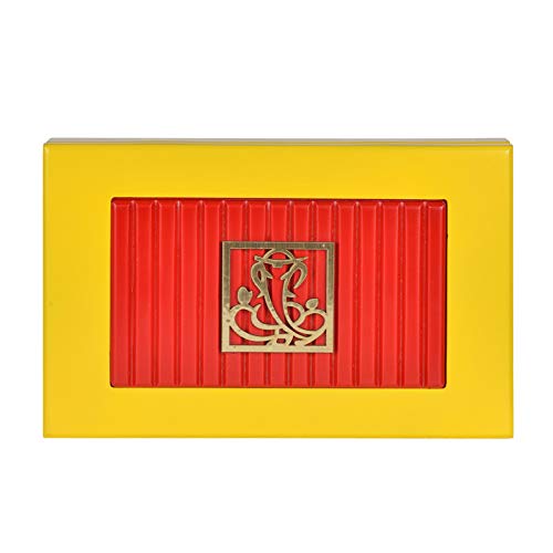Indian Collectible - Scatola per dolci e frutta secca, in legno e MDF, con parte superiore in poliuretano, finitura semi-lucida e corpo opaco (base gialla)