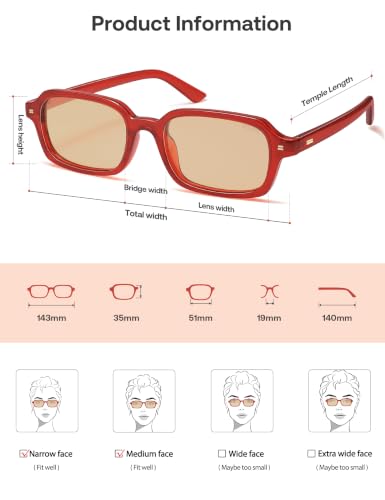 Image of SOJOS Trendy Rectangle Polarized Sunglasses Womens Mens SJ2610