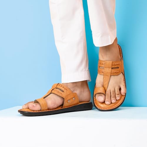 Image of Centrino Men's Slippers | Kolhapuri Style Chappals with Soft Cushioned Footbed | Comfortable & Durable | Traditional Yet Stylish Footwear for Men (9552)