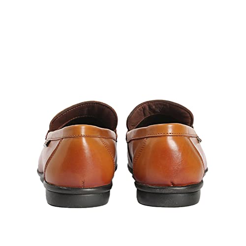 Image of Lee Cooper Men's TAN Leather Driving Style Loafer-44 UK (LC2339BR)