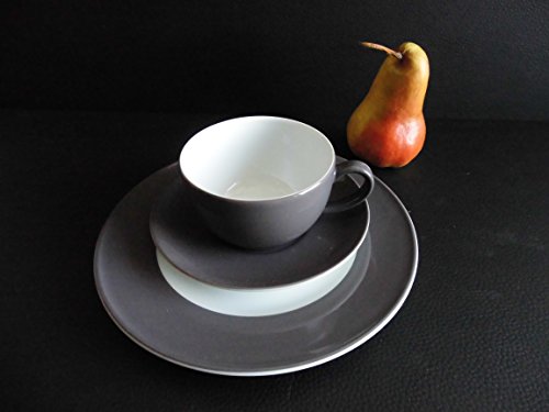 Dibbern SONDERAKTION - Originalware Solid Color - Kaffeetasse m.U. 0,25 + Teller 21 cm - Umbra - NEU