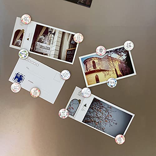 12Pcs Refrigerator Magnets Colorful Glass Fridge Magnets Decorative Mini Magnets For Whiteboard Office Cabinets Kitchen Strong Magnets Locker Cute Magnets Gift(Inspirational Words), 30 X 30 X 8 Mm #TOP4