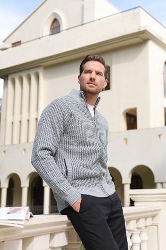 Cárdigan de hombre Allthemen en punto de invierno grueso con acabados premium 3