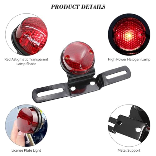 Luz trasera de motocicleta 12V freno parada chopper bobber personalizada custom 4