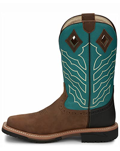 Justin Original Work Men's Peanut Wyoming Square Steel Toe Work Boot3