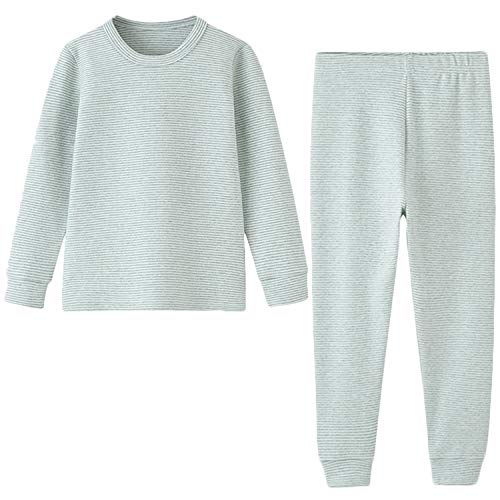 Enfants Chéris Gender Neutral Pajamas for Kid Thermal Underwear Set 5T Matcha Stripes