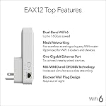 NETGEAR WiFi 6 Mesh Range Extender (EAX12) - Add up to 1,200 sq. ft. and 15+ Devices with AX1600 Dual-Band Wireless Signal Booster & Repeater (up to 1.6Gbps Speed), WPA3 Security, Smart Roaming