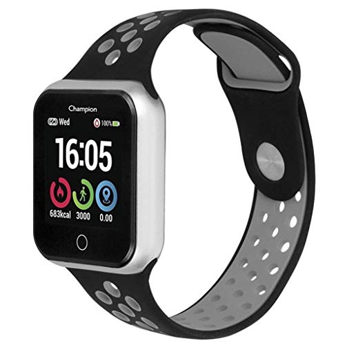 RELOGIO SMART WATCH CHAMPION UNISSEX BLUETOOTH CH50006C PRATA COM PULSEIRA PRETA COM CINZA