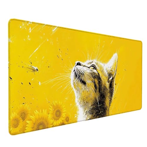 Tapis de souris chat antidérapant XXL pour éviter les glissements et les taches
