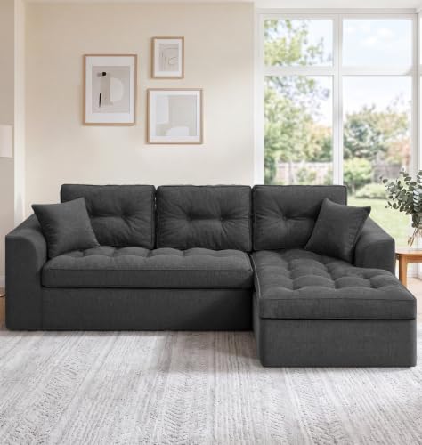 Image of Hobestluk Couch Sofa for Bedroom, Living Room, Office (Grey-R, Large)
