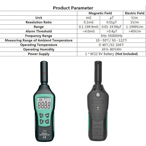 Medidor Gauss Dosímetro de Radiación EMF portátil miniatura 6