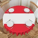 ZZYYDS Austrian Flag Floral Round lace Tablecloth 60 inches, Perfect for Any Indoor and Outdoor Dining Occasion