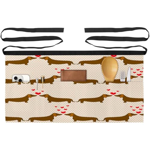 Tablier court de chef avec 3 poches pour éviter les taches en cuisine