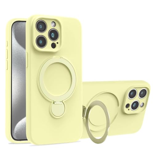 Coque iPhone 14 Pro Max jaune anti-choc support sans fil intégré