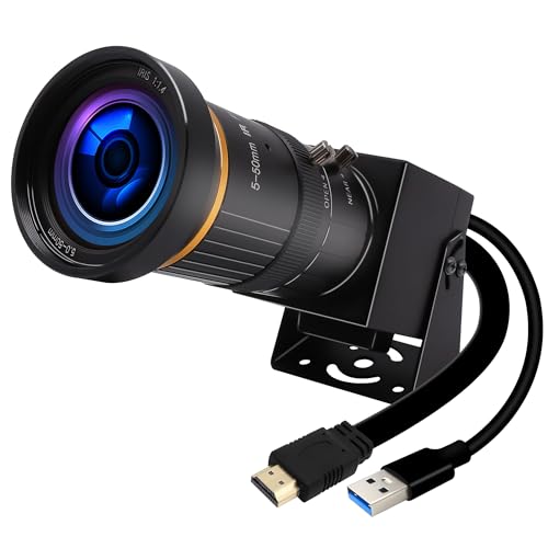Hotpet 4K 60FPS Webcam with 5-50mm Varifocal Lens