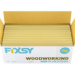 FIXSY Hot Glue Gun Sticks Woodworking, Multi Temp, Full Size 10″ Long x .44″ Diameter 7/16 11mm, 5LB Box Glue Stick, Approx. 90 Sticks- Compatible with Most Glue Guns