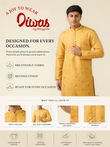 Image of DIWAS BY MANYAVAR Men's Brocade | Jacquard Weave Kurta (1pc)