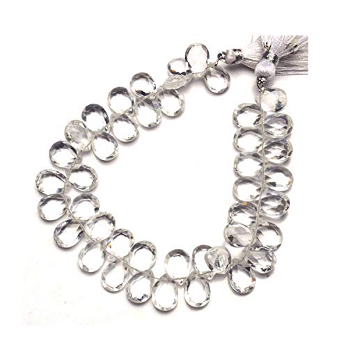 Collier de pierres précieuses briolette quartz poire facettée pour perles