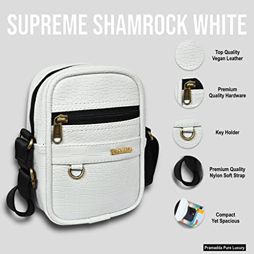 Image of Pramadda Pure Luxury Gloss Leather Small Sling Bag for Men | Chest Slinger bag | Crossbody Bag| Side Bag Men | Mini Leather Slings | Corporate Gift Item | Passport Sling.