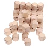 Lot Pratique De 50 PièCes: Ce pack comprend 50 dés en bois vierges, offrant une quantité suffisante pour des projets collectifs ou individuels, idéal pour les ateliers d'artisanat et les activités de groupe