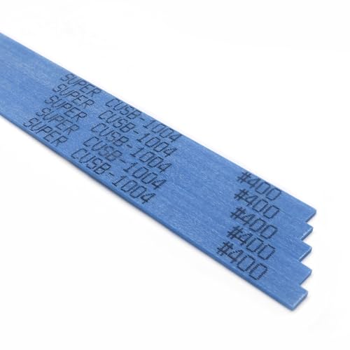 MIRACLE Super Ceraton Ceramic Fiber Stones Pack of 10-100L x 4W x 1T mm for Metals Wood Mold Grinding Removal Deburr Pneumatic Toos Ultrasonic Tools (#400 Blue)