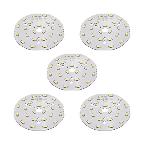 Bettomshin Led Chip Bulb 12W 300Ma 36-42V 85Mm Smd Module Circuit Aluminum Board Pure White Super Bright 6500K Floodlight 5Pcs #TOP30