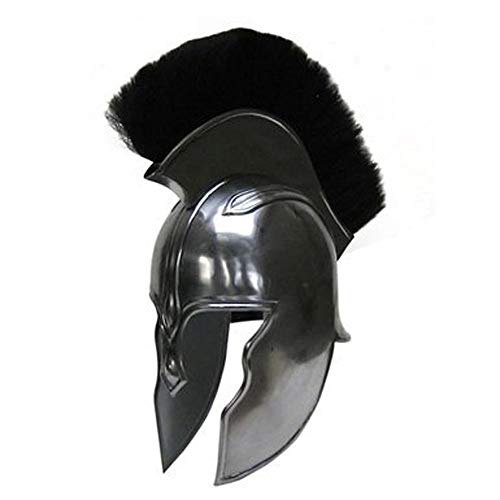 AnNafiÂ® Achilles Troy Armor Helmet (Steel)| Medieval Knight Armor Costume| Silver Metal Replicas LARP Reenactment