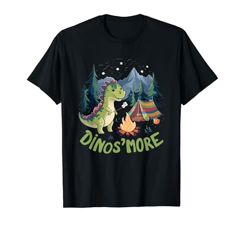 Dinosmore Smore Camping Fire Campfire Funny Camp Camper Maglietta