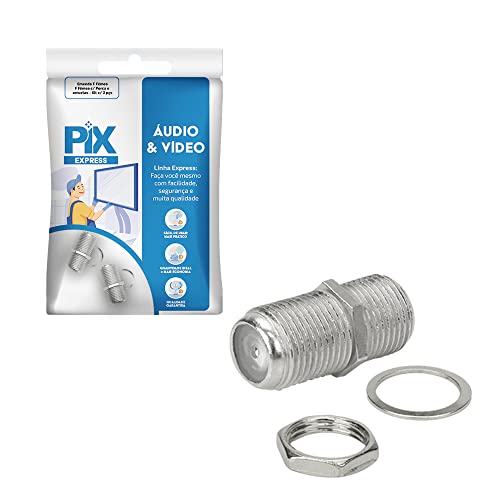 PIX Emenda F Femea/F Femea Com Porca e Arruelas - Kit Com 2 Pcs