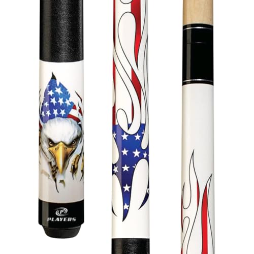 Taco de billar Players D-PEG Screaming Bald Eagle y Flames miniatura 1