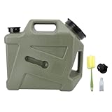 12L Portable Water Storage Jug, PE Material, Large Nozzle with Stepless Control, Leak-proof Design with Sealing Lid, Dual Handles for Camping, Hiking, Picnics, Includes Brush, Spigot, Water Pipe