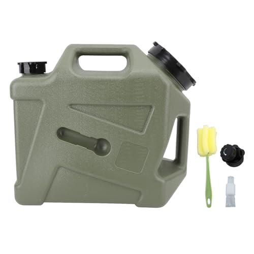12L Portable Water Storage Jug, PE Material, Large Nozzle with Stepless Control, Leak-proof Design with Sealing Lid, Dual Handles for Camping, Hiking, Picnics, Includes Brush, Spigot, Water Pipe