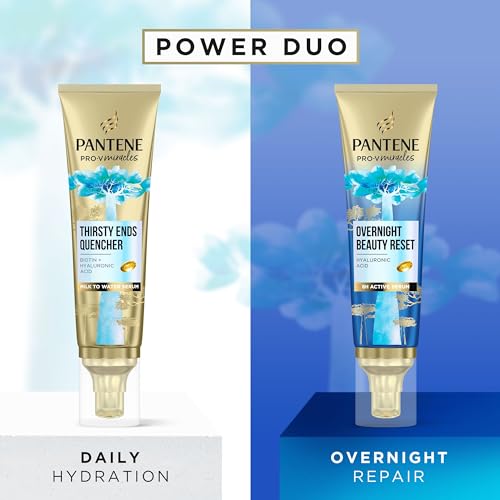 Pantene Hydra Glow Overnight Hair Serum With Biotin 70ml. Pro-V Miracles Hyaluronic Acid Serum for Hydrated and Softer Hair. Lightweight Non-Greasy Hair Moisturiser. Hair Care for Dry Damaged Hair - Image 6