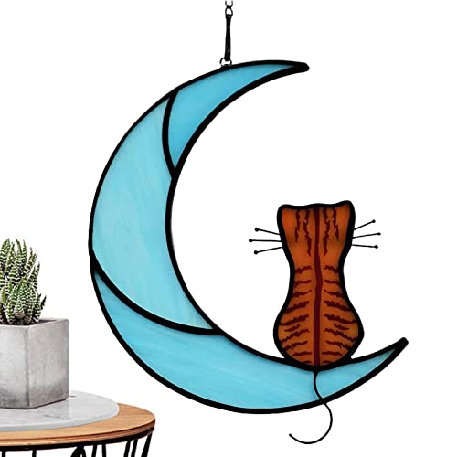Apanhadores de sol para gatos - Tapeçarias de janela de vitral de gato,Artesanato para decoração de