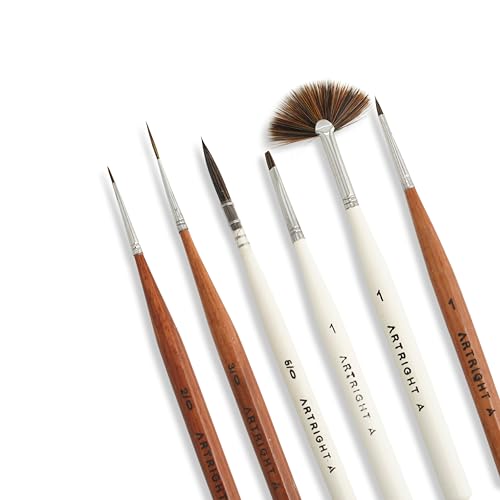 Image of Cylindra Liner Brush Set (6pcs) - Fine Detail & Miniature Painting Brushes with Artiflex Micro Synthetic Filaments for Acrylic, Watercolor, Model & Nail Art