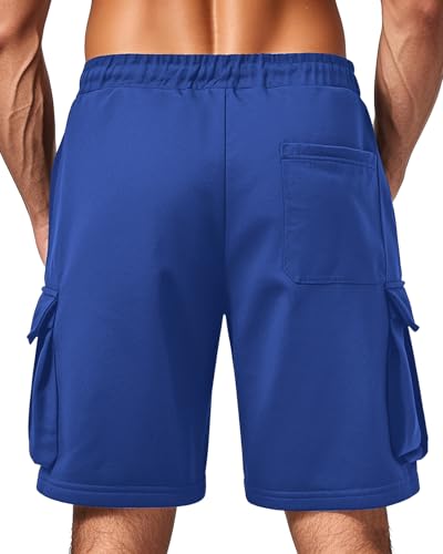 Image of Men's Cargo Sweat Shorts Casual Workout Athletic Jogger Gym SweatShorts
