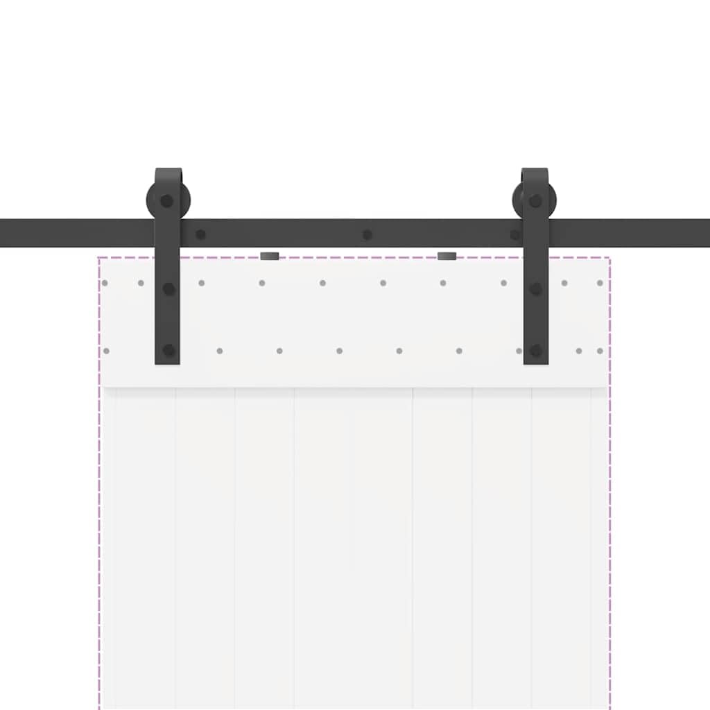 vidaXL Kit de quincaillerie de Porte coulissante 152,5 cm Acier Noir, quincaillerie de Porte coulissante, Galet de Porte coulissante, système de Porte coulissante