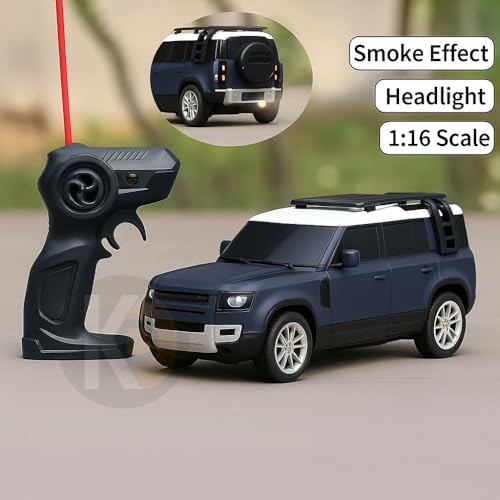 Image of K D Smoke Remote Control SUV Defender Car - High-Speed Off-Road RC Car with LED Lights & Smoke | USB Type-C Charging (5 Defendar with Fog Remote Car Dark Blue)