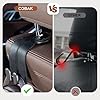 CoBak Purse Hook for Car - Universal Premium Stitched Leather and Aluminum-Magnesium Alloy Double Car Seat Back Storage Hook for Purses, Handbags, Bags (4 Pack),Black #2