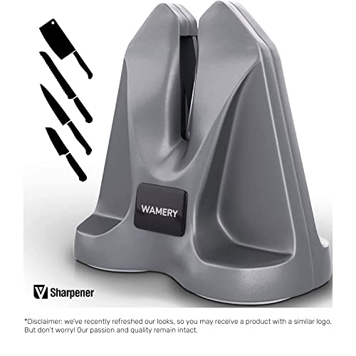 Knife Sharpener For Serrated And Steel Knives - Keep Your Cooking Blades Ready To Use - Pull Through Adjustable Angle Kitchen Knife Sharpening System With Ergonomic Handle And Anti-Slip Pads #TOP1