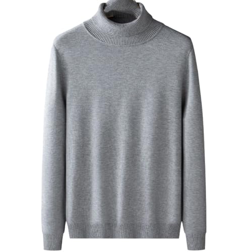 Men's Turtleneck Sweater Long Sleeve Warm Casual Sweater Solid Color Basic with Pullover