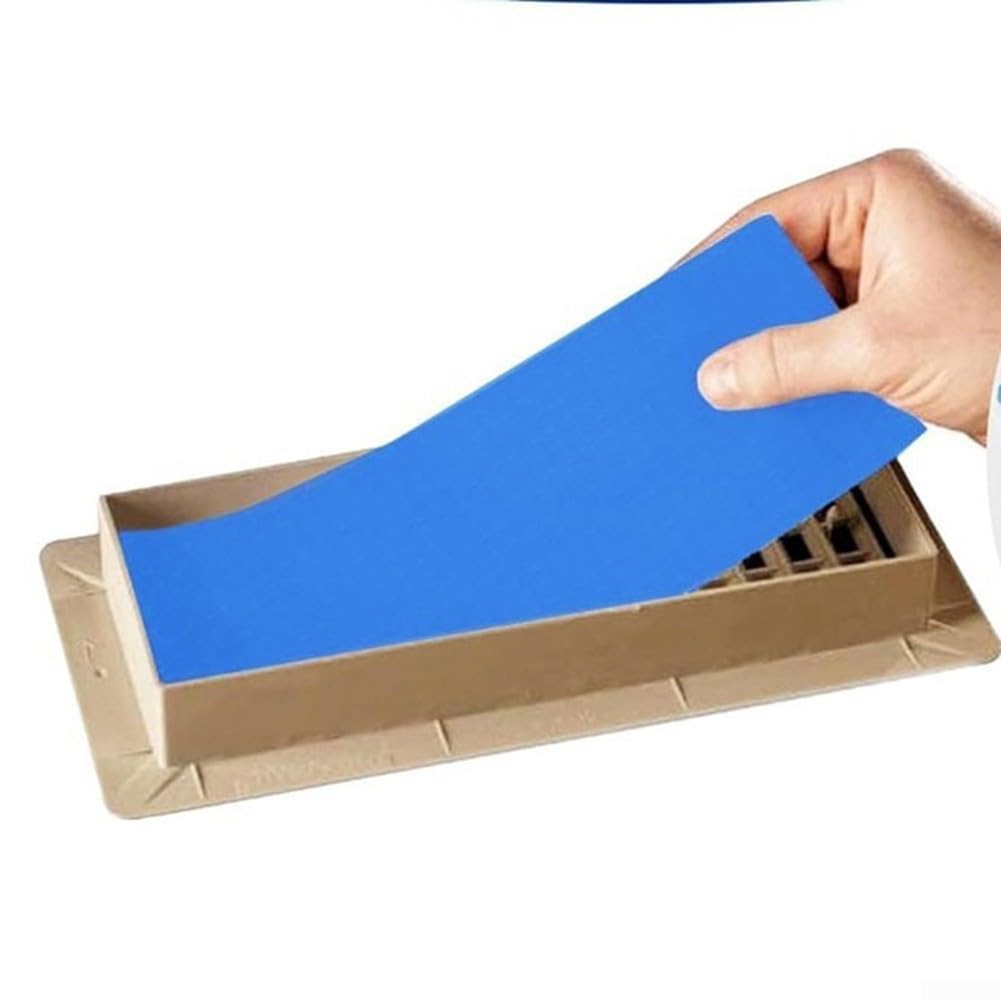 Filtro de ventilación reutilizable de algodón, 230 x 30 cm, repuesto de filtro de CA para sistemas de ventilación de aire acondicionado doméstico, color azul y blanco