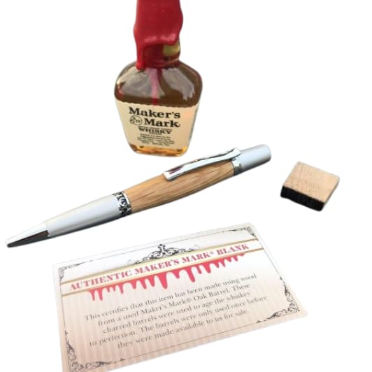 Authentic Makers Mark Whiskey Barrel Wood Pen W/COA And Presentation Box